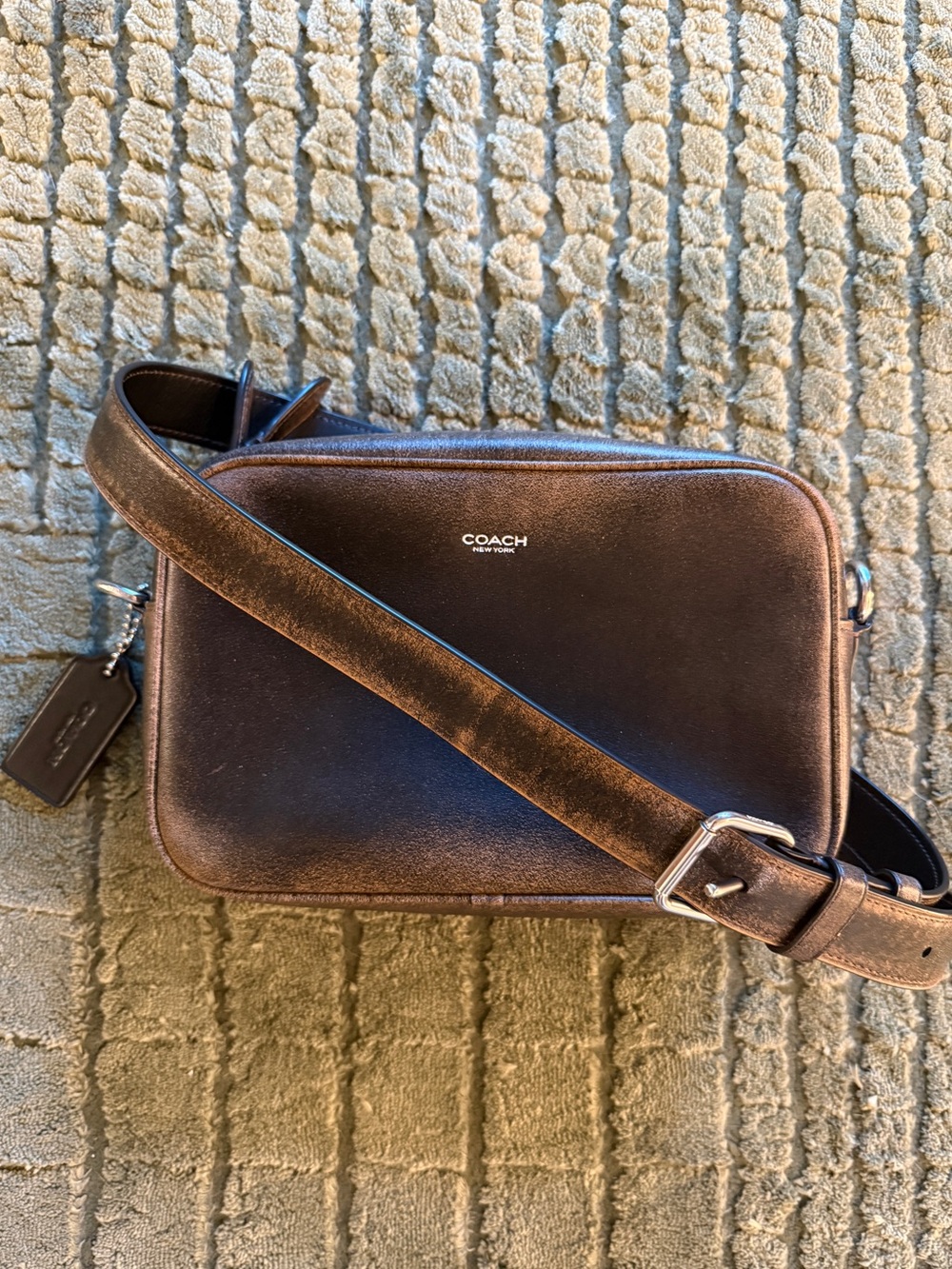 Coach Radio Camera Bag Loved Leather Crossbody EUC